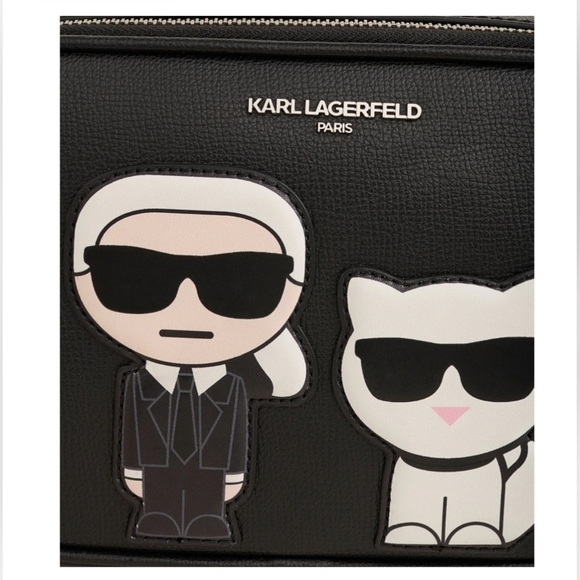 ✨️KARL LAGERFELD✨️ PARIS 🕶 MAYBELLE ROUND HEAD DUO CAMERA CROSSBODY BAG NWT - Picture 3 of 12